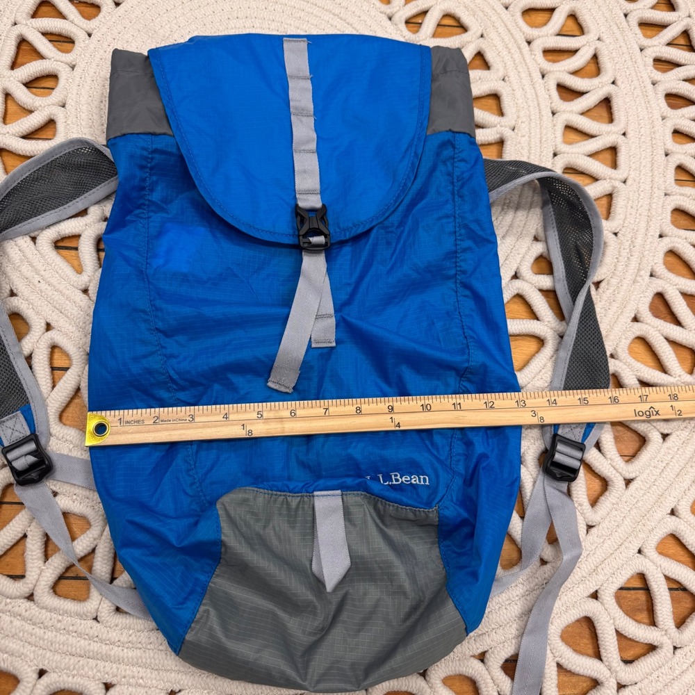 Llbean Blue Gray Lightweight Packable Backpack Tr… - image 6